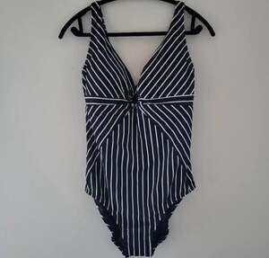 Tommy Hilfiger Women's Sky Captain Striped O-Ring One-Piece Swimsuit